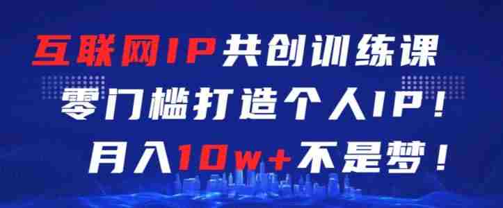 互联网IP共创训练课，零门槛零基础打造个人IP，月入10w+不是梦【揭秘】